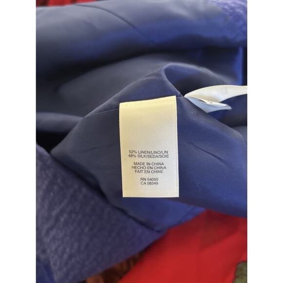 Jones New York Collection 12 Petite Linen Silk Jacket Blazer Purple Lagenlook - Picture 8 of 8